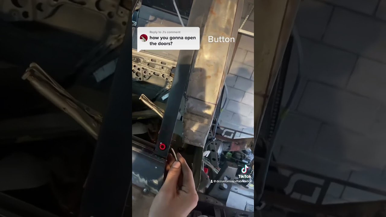 Shaved door handle with custom button ￼door popper