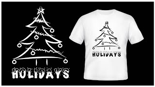 Adobe Illustrator -Ugly Christmas Sweater/T-Shirt Design /line art  Tutorial  || graphic marvel
