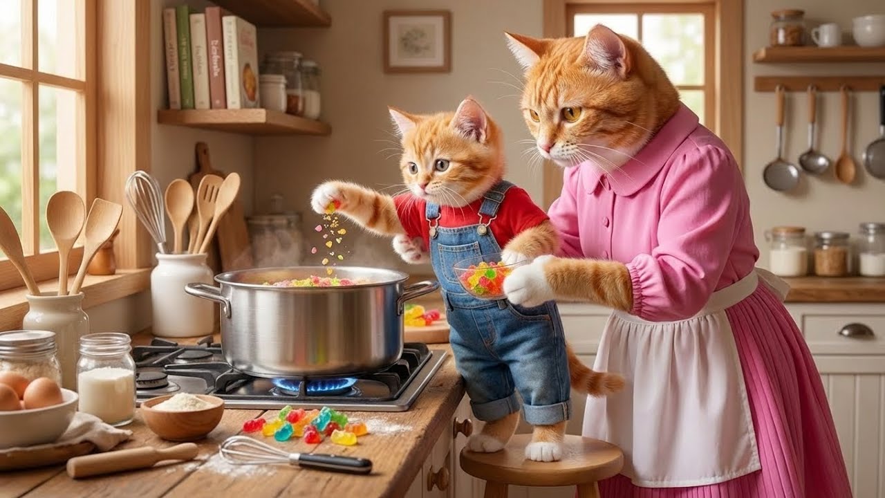 Mama Cat Cares for Her Sick Kitten – Heart-Melting Miniature Toy Cat Animation