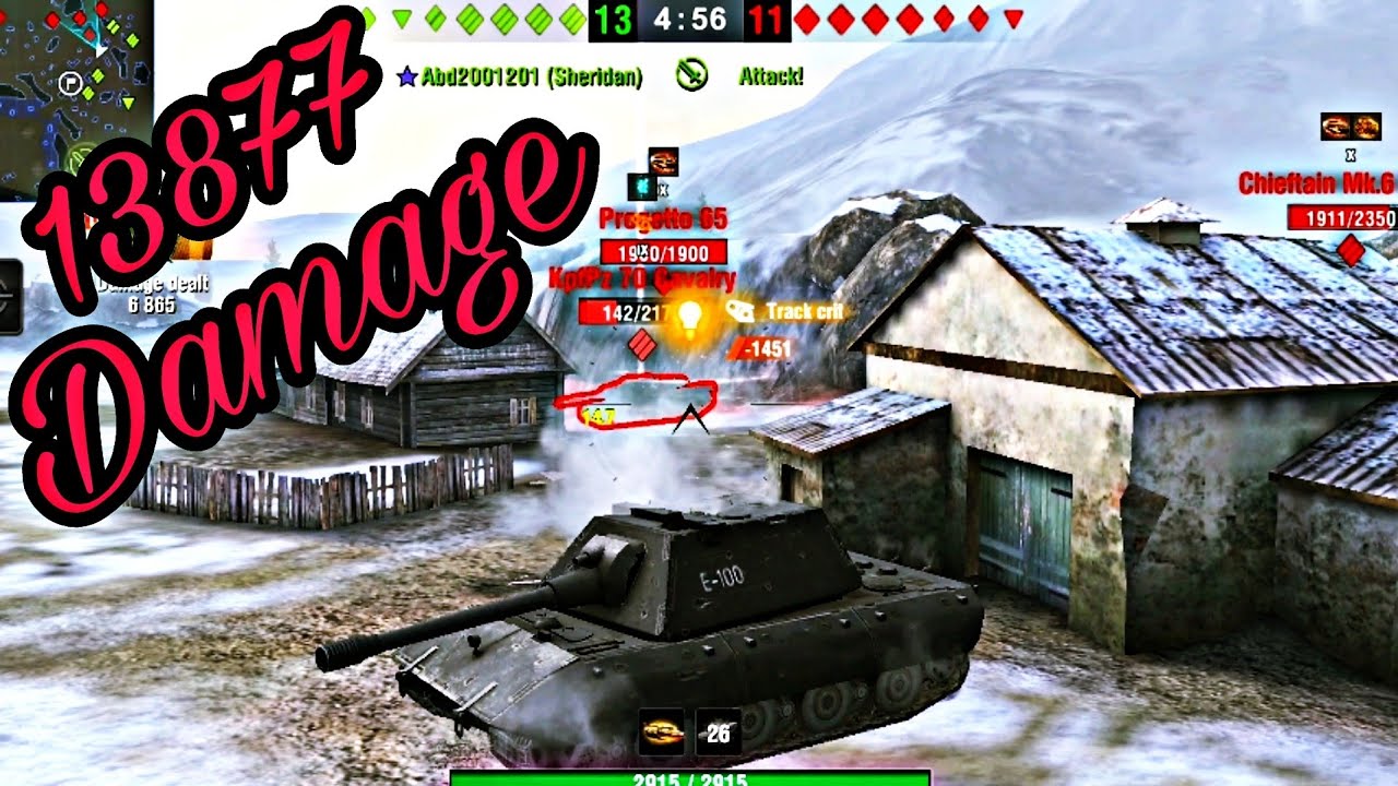 E100 | 13,877 DAMAGE | WORLD OF TANK BLITZ | UPRISING