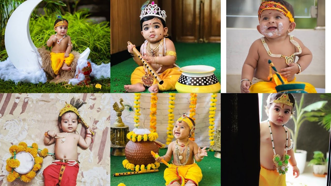 Krishna Janmashtami theme baby photoshoot krishnastami theme Little