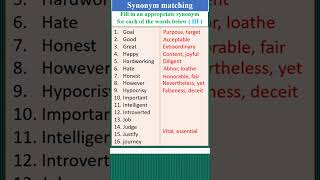 Es14 Synonym words matching (III) - Know words with similar meanings