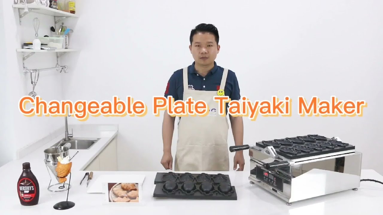 Taiyaki Maker Machine Digital Fish Waffle Maker with Replaceable Plate