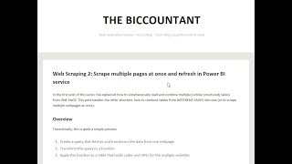 Scraping data from multiple web pages at once in Power Query and Power BI