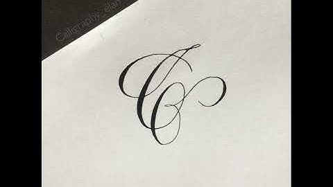 Letter C in copperplate calligraphy