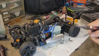 HPI Nitro RS4 3 Evo+ tuned pipe swap with custom mount.