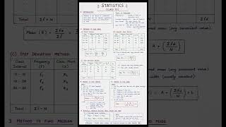 Class 10 Statistics Handwritten Notes, Mean Median Mode #maths #cbse