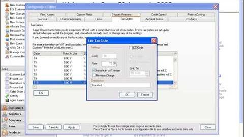 VAT Rate cut change - Sage Line 50 2008 - Part 2