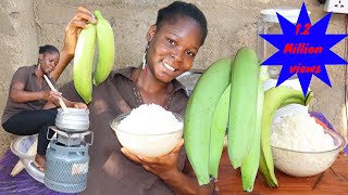 Cooking Technology Plantain & Rice Fufu Recipe / Primitive Food Show African Foodcooking food