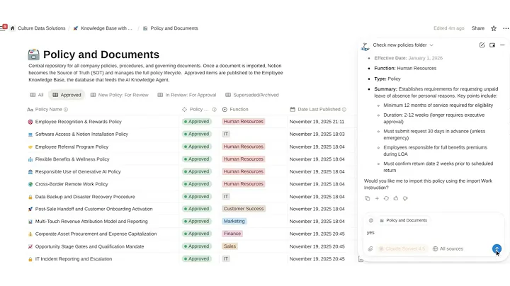 Knowledge Base with Notion AI Agent - Import to Publish