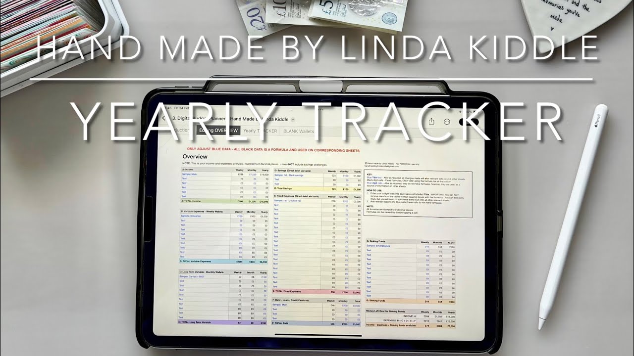 Cash Stuffing - FREE Numbers App Budget Planner - Yearly Tracker