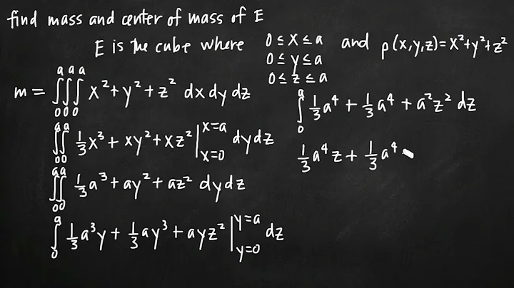 Mass and center of mass with triple integrals (KristaKingMath)