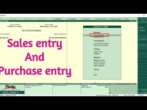 Sales and Purchase Entry in Tally ERP - YouTube