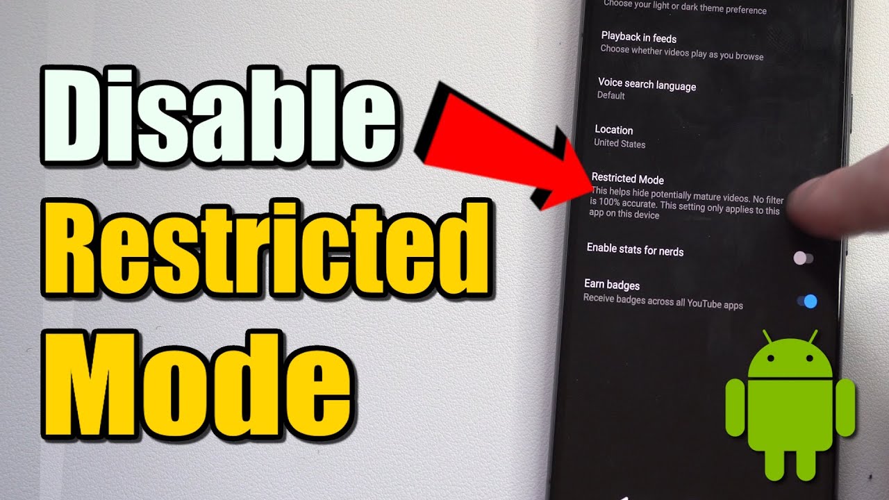 How to Disable Restricted Mode on Youtube Mobile App on Android Phone ...