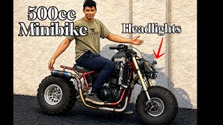 World's fastest minibike is ready to race! (Custom lights and radiator fan install)