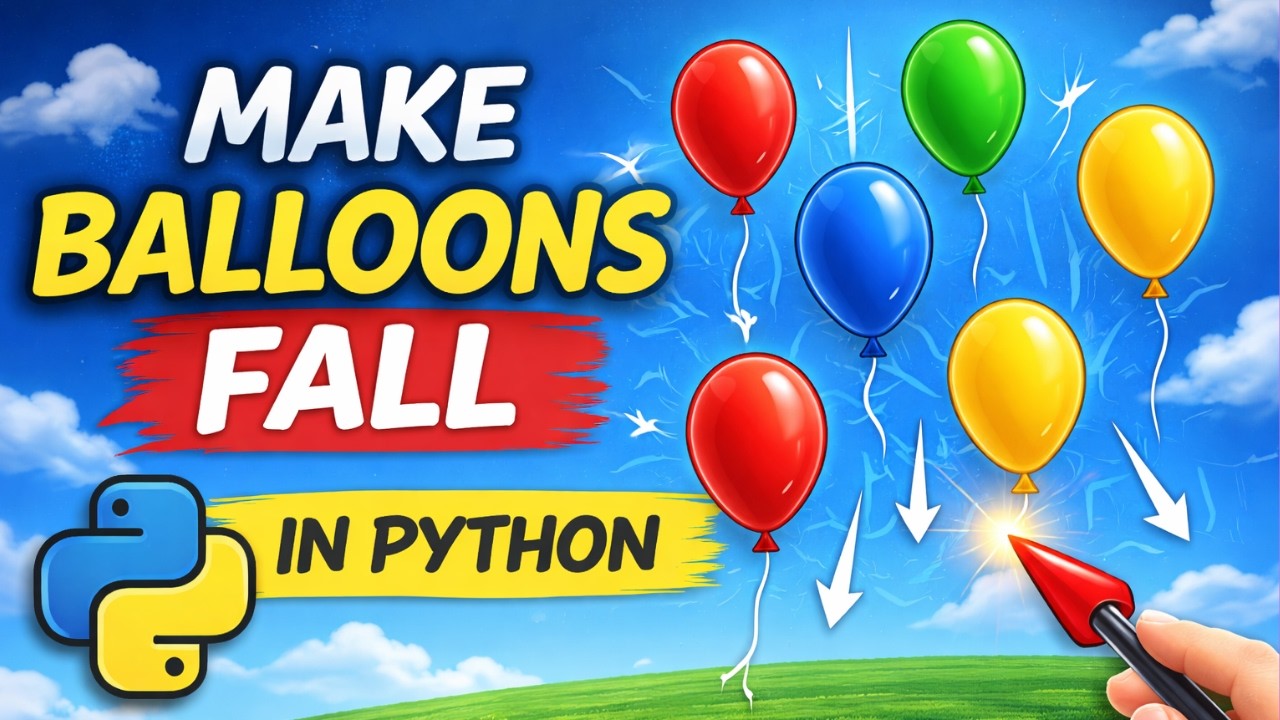 Make Balloons Fall Using Python Turtle | Learn Python Visually - YouTube