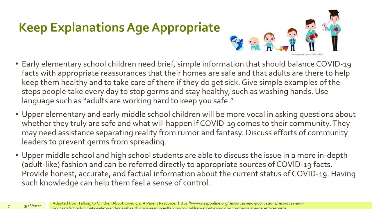 Talking to kids about COVID 19