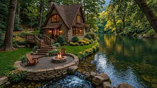 Soft Summer Forest Birds Around the Riverside Porch 🌿 Relaxing Piano Music &amp; Gentle Nature Sounds