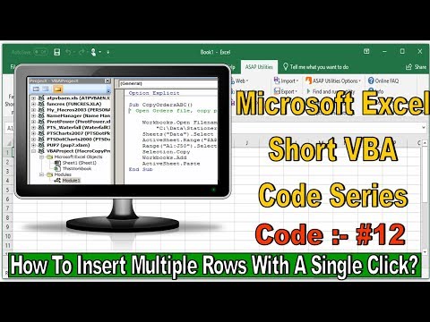 Microsoft Excel Short VBA Code #12 | How to Insert Multiple Rows With A Single Click |