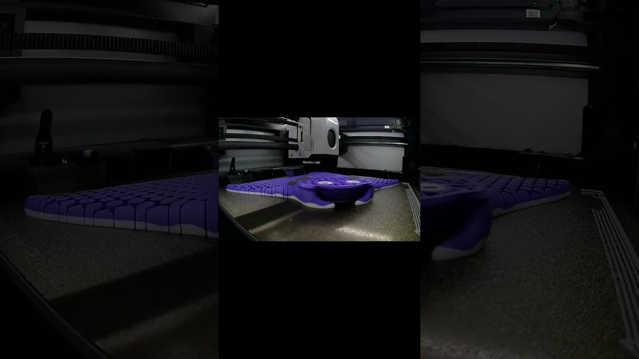 FAILManny the Manta Ray Purple, Grey and White short - 3D Printing Timelapse
