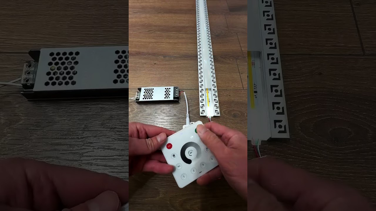 Flat roof installation Lighting installation Light line cutting and installation 