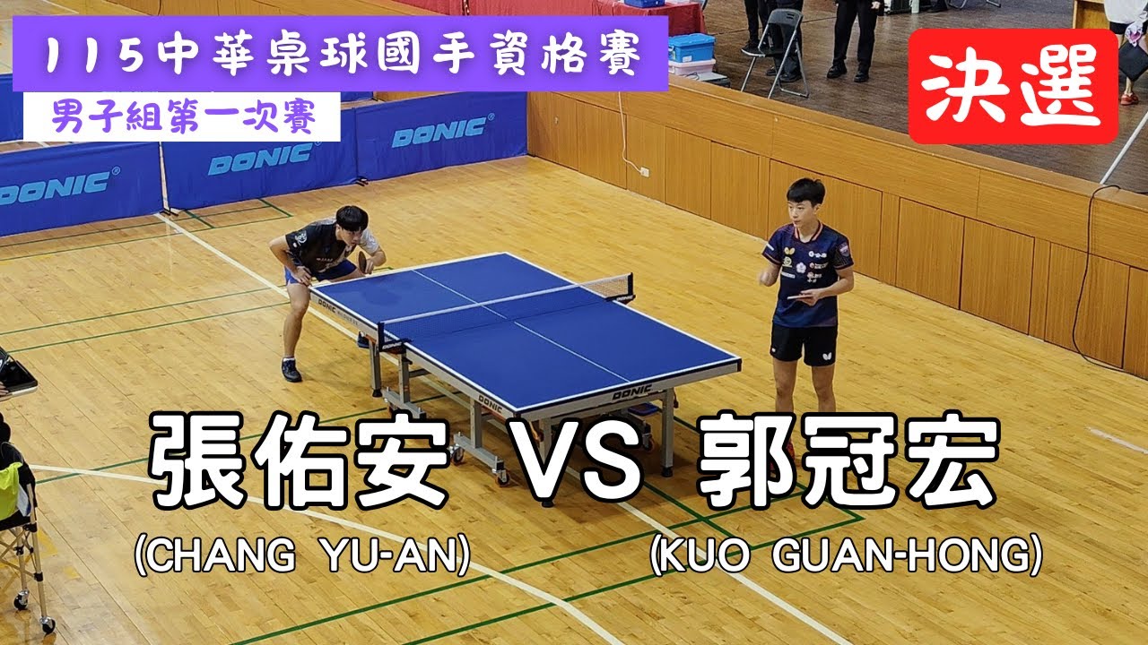 【115中華桌球國手資格賽】男子組第一次賽 🔥決選🔥 張佑安(CHANG YU-AN) VS 郭冠宏(KUO GUAN-HONG) #20251105