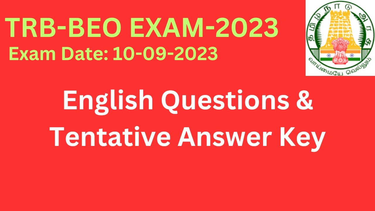 BEO EXAM 2023 ENGLISH QUESTION AND ANSWER