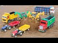 JCB 5cx Backhoe Fully Loading Sand Tata truck Tractor ? Jcb Cartoon | Cartoon Video l RS TOY