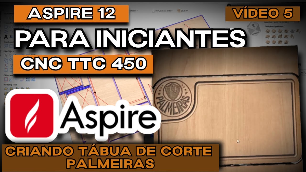 Tutorial para iniciantes Aspire - vídeo 5: CRIANDO TÁBUA DE CORTE DE TIMES  - CNC TTC 450