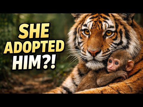 “This Mother Tiger Did the Impossible… She Adopted a Baby Monkey emotional story”