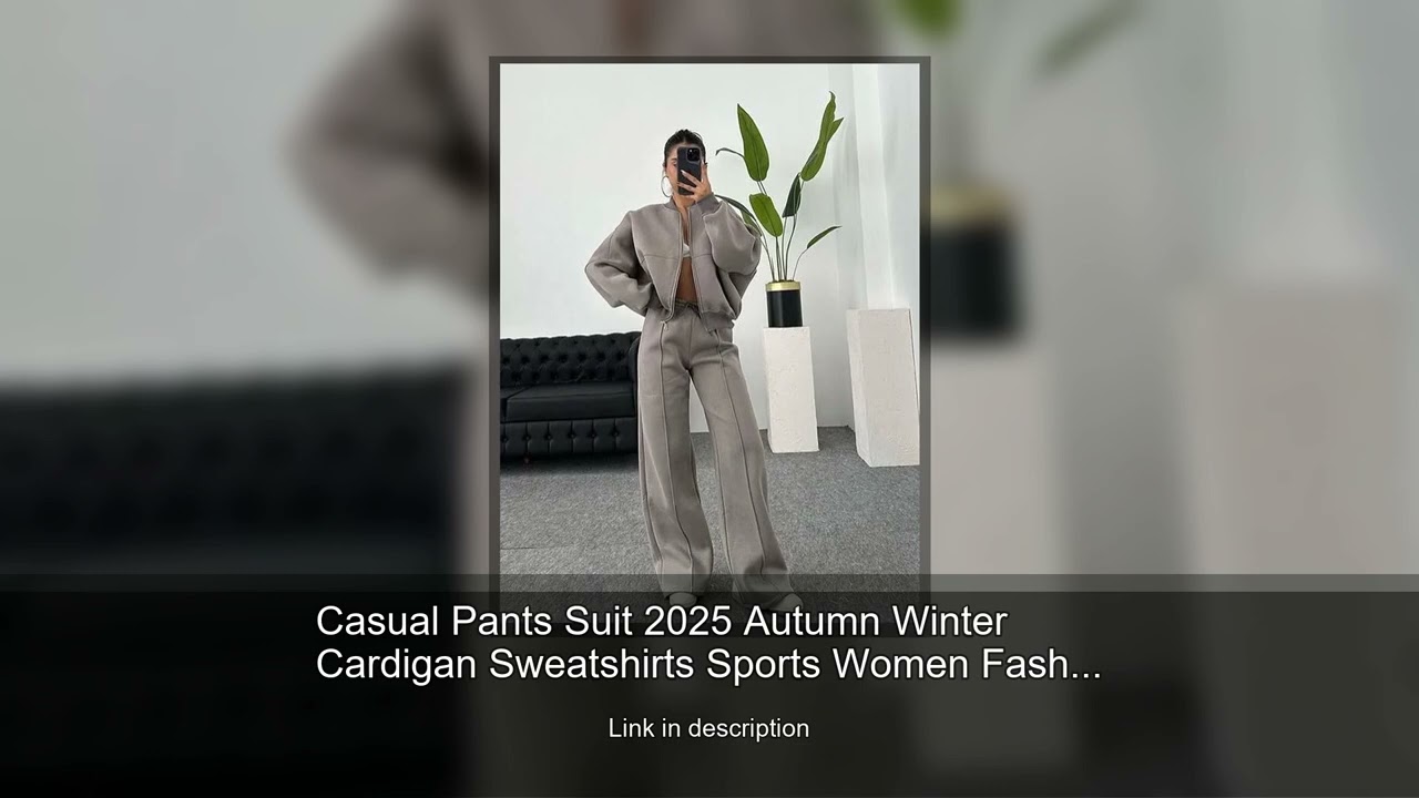 Casual Pants Suit 2025 Autumn Winter Cardigan Sweatshirts Sports Women Fashion Street Long-slee