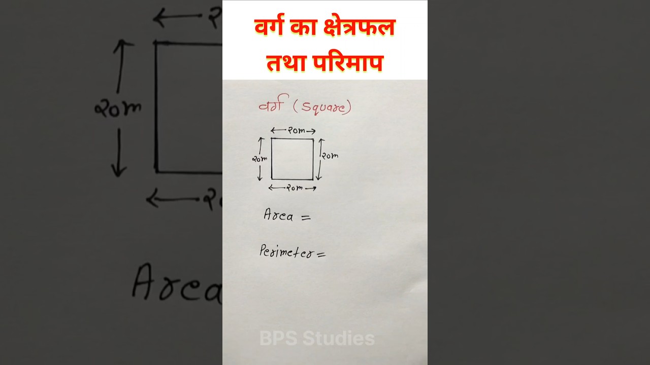 वर्ग का क्षेत्रफल तथा परिमाप || Area & Perimeter of Square