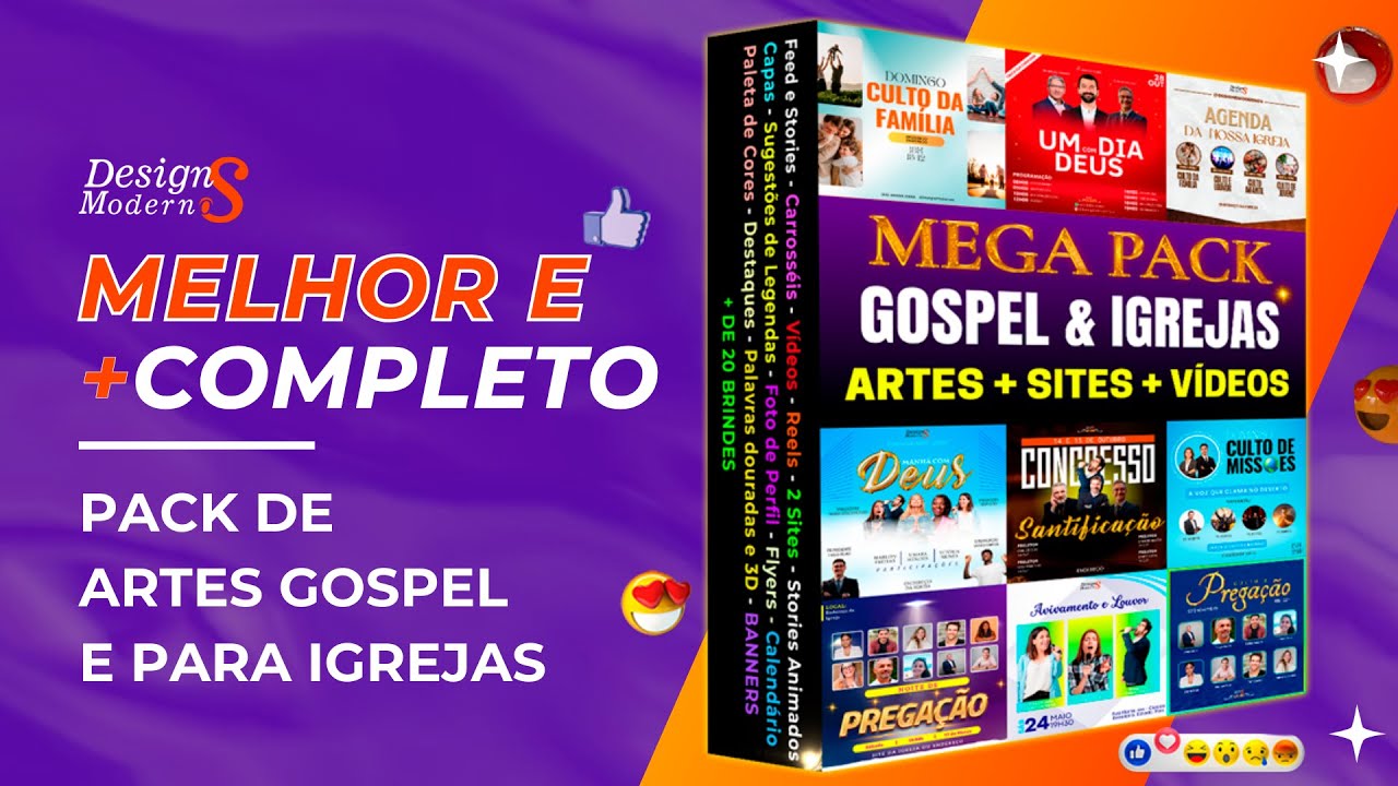 1620 Artes Editáveis Gospel e Artes para Igrejas para Canva, Phtooshop e Corel | + Site + Vídeos
