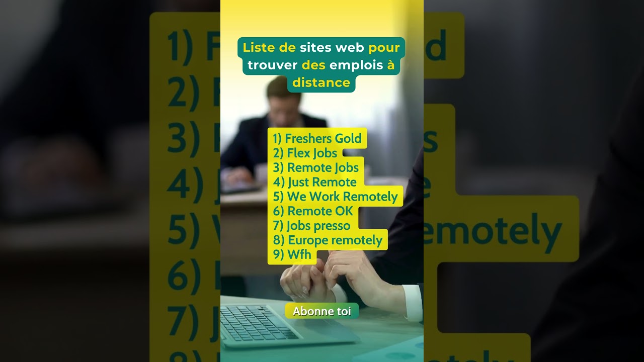 La liste de sites web pour trouver des emplois à distance 😃🚀