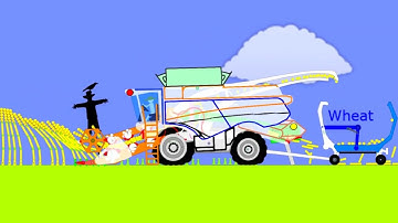 【Algodoo】Wheat harvest → Delivery to the bread factory