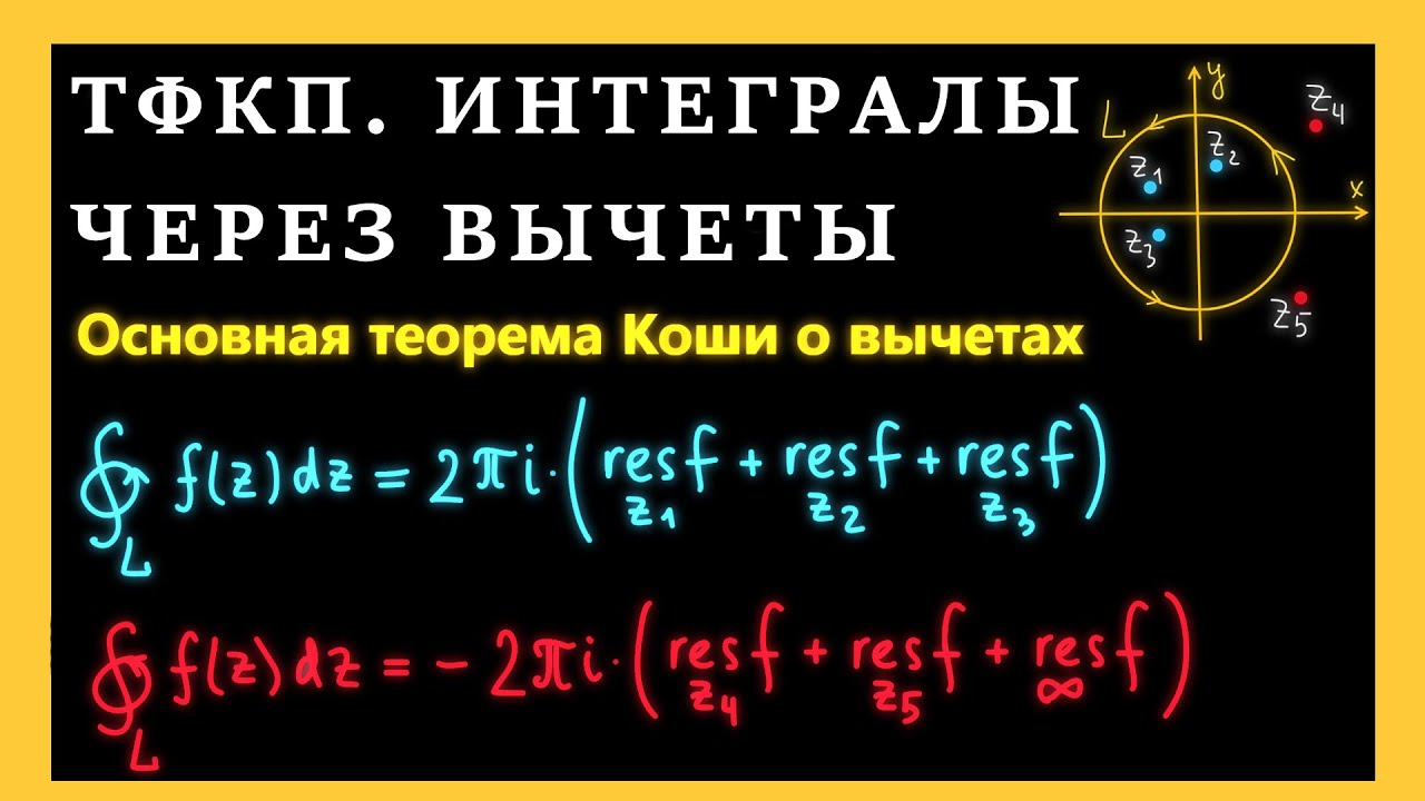 Интеграл с помощью вычетов. Вычеты ТФКП. Теорема Коши о вычетах. Формула вычета ТФКП. Основная теорема теории вычетов.