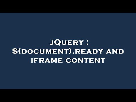 jQuery : $(document).ready and iframe content