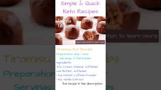 Simple & Quick Keto Recipes Tiramisu Fat Bombs #shorts #keto