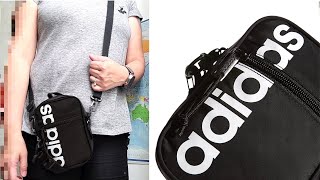 Adidas Core Festival Crossbody, Black/White, One Size | Mini Crossbody Bag