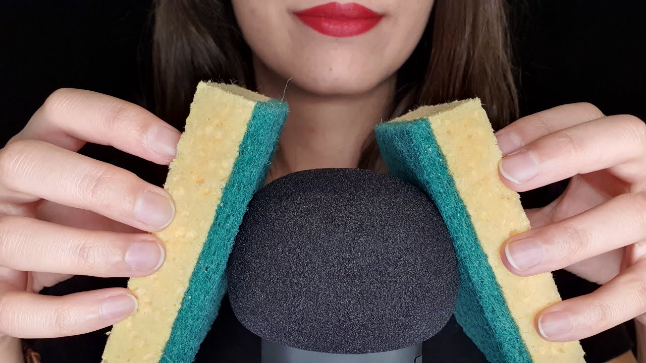 ASMR | Mic scratching with sponges & ear/brain scratching effect | Tingly gentle and rough sounds