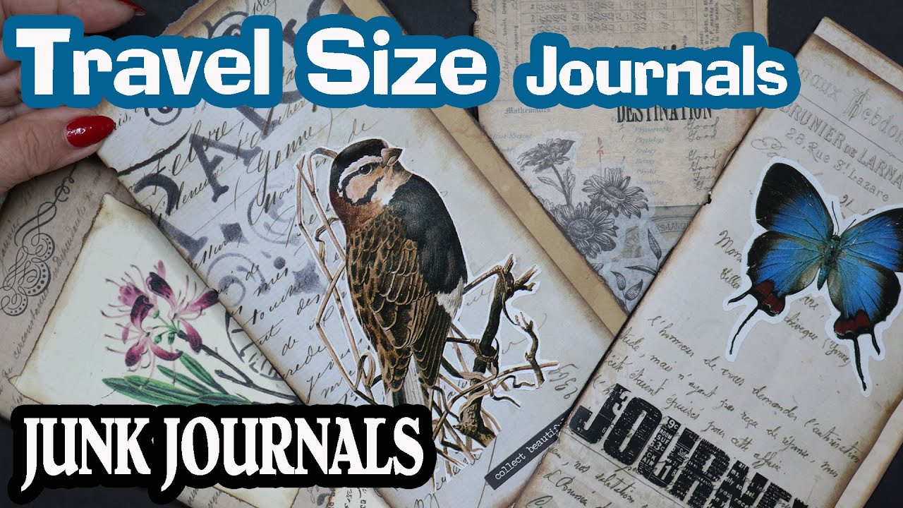 Decorating TRAVEL SIZED JUNK JOURNALS using Tim Holtz Paper | Design Tips - Examples - Tutorial
