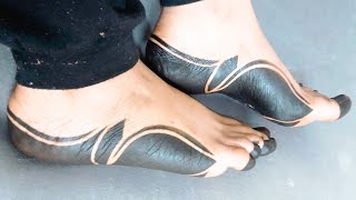 تصميم سهل وانيق/ حنة شرايط سودانيه مع طريقة تقطيع الشريط/how to make a nice henna with black tape