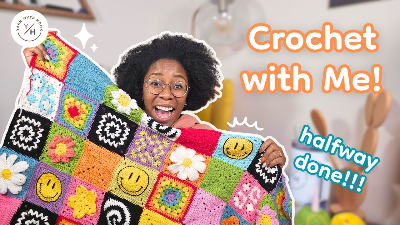 Finishing Row 5 of my FESTIVAL BLANKET! 🎉 🤩 | Crochet with Me, Cozy Vibes & Lo-fi Music ✨🧶🎵