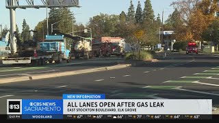 All lanes back open after Elk Grove gas leak