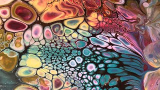 Awesome acrylic pouring: easy to follow abstract art techniques, big swiped and balloon kissing
