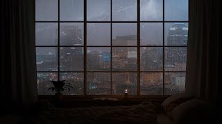 Rain Sounds for Sleeping - Cozy Room with Rainstorm & Thunder Sounds - Chill Rain for Good Dreams