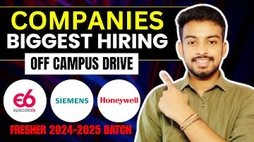 Episodesix, Siemens, Honeywell Biggest Hiring | OFF Campus Drive For 2025, 2024 Batch | Fresher Jobs
