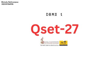 DBMS|Question Set|27