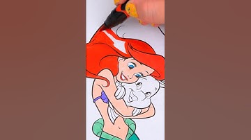 Coloring Ariel 🧜🏻‍♀️ #thelittlemermaid #disney #coloring #art