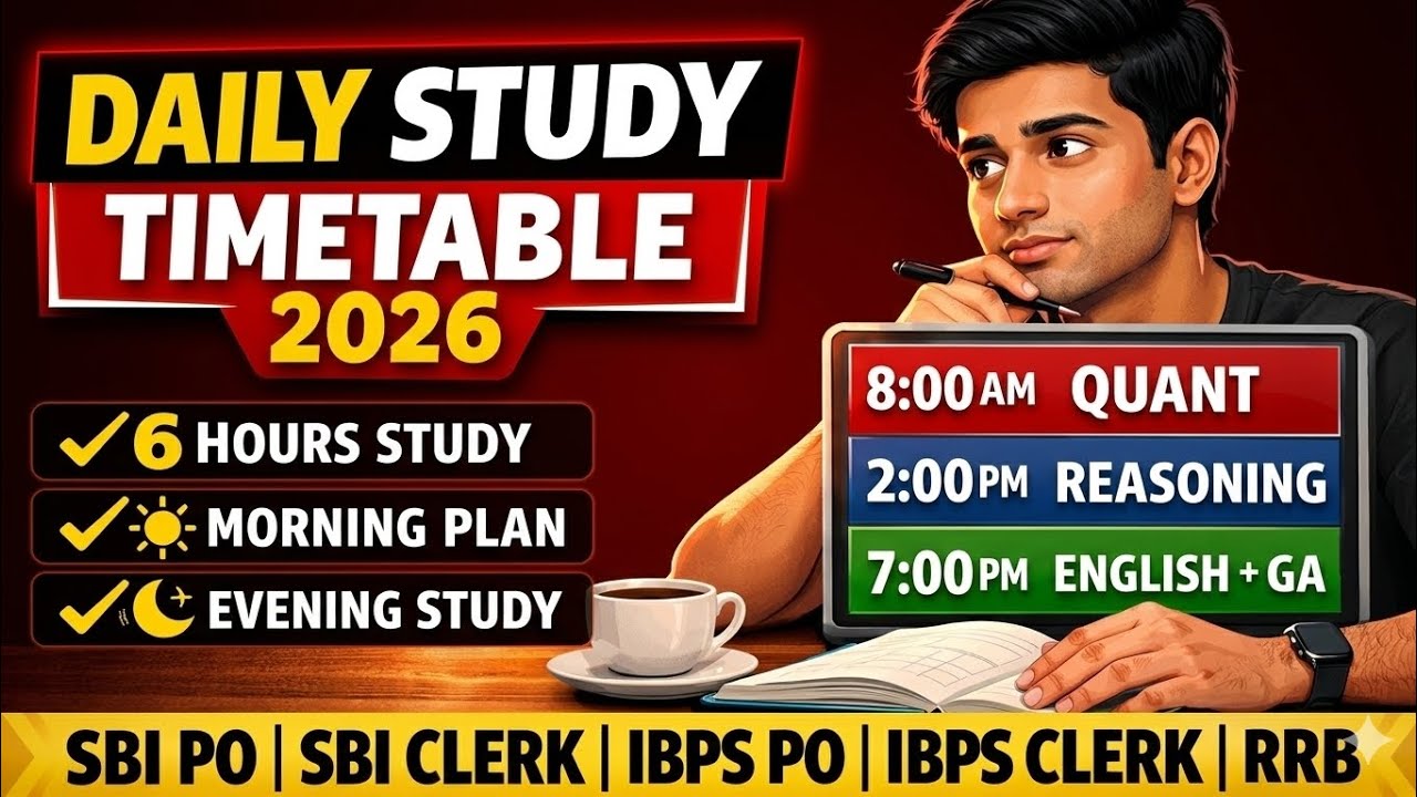 Perfect Daily Timetable for Bank Exams 2026 (SBI PO | IBPS | Clerk ...